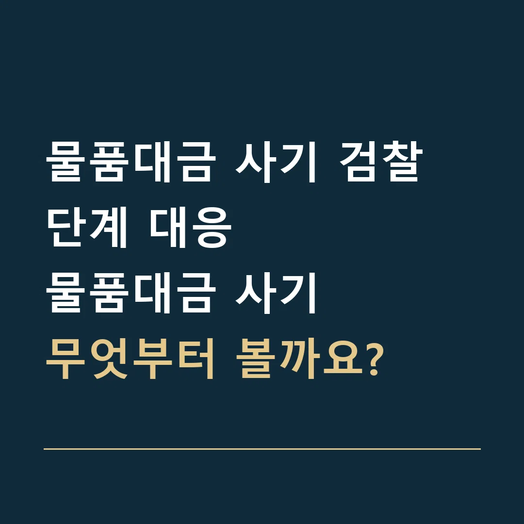 물품대금 사기 검찰 단계 대응 · 물품대금 사기
무엇부터 볼까요?