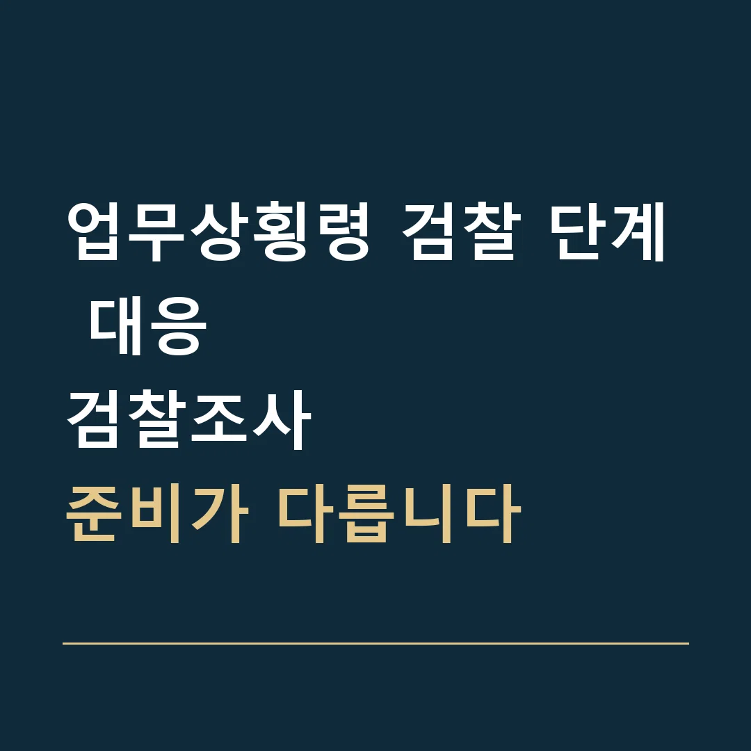 업무상횡령 검찰 단계 대응 · 검찰조사
준비가 다릅니다
