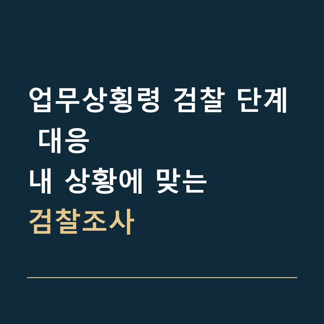 업무상횡령 검찰 단계 대응 · 내 상황에 맞는
검찰조사