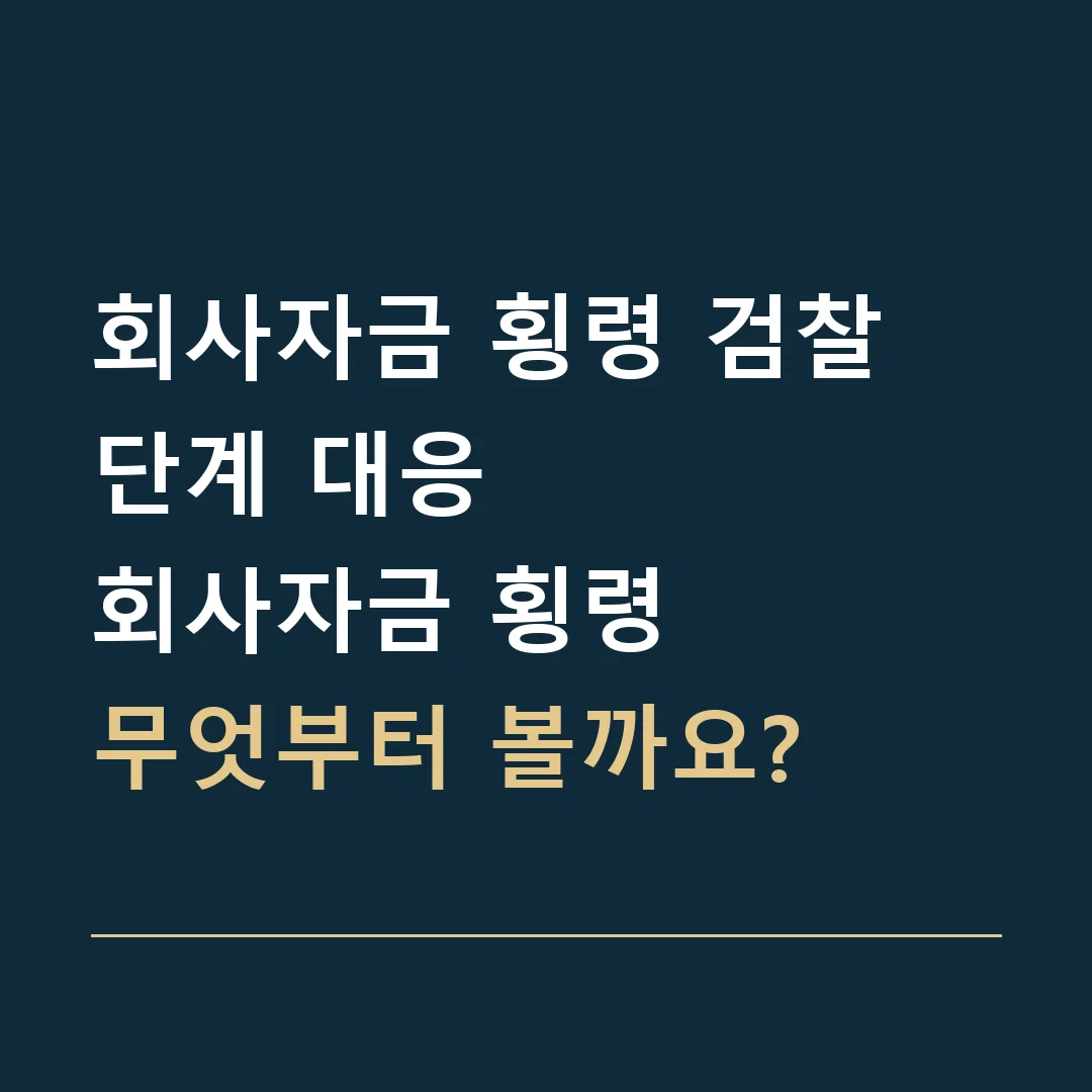 회사자금 횡령 검찰 단계 대응 · 회사자금 횡령
무엇부터 볼까요?