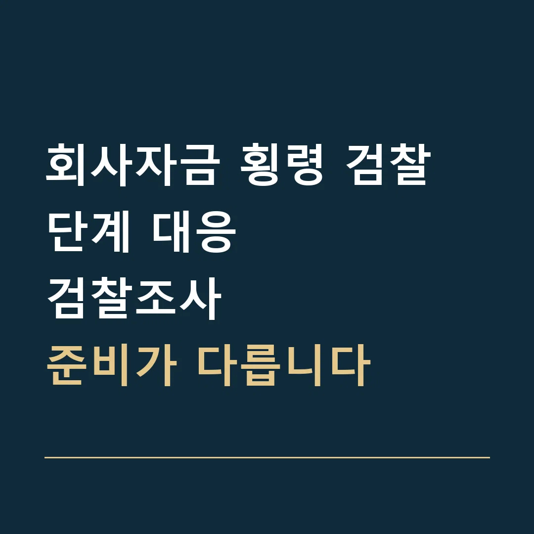 회사자금 횡령 검찰 단계 대응 · 검찰조사
준비가 다릅니다