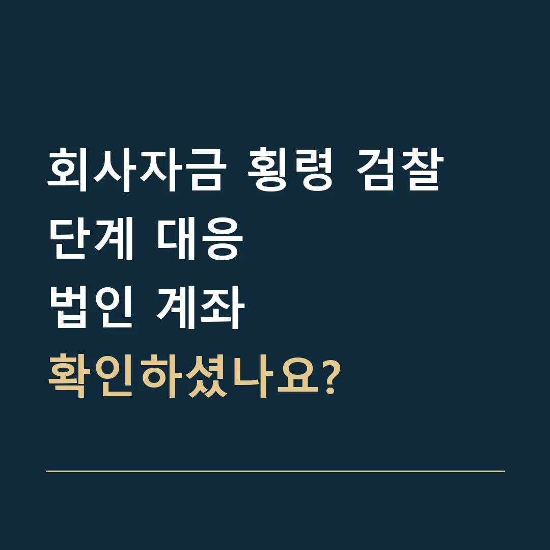 회사자금 횡령 검찰 단계 대응 · 법인 계좌
확인하셨나요?
