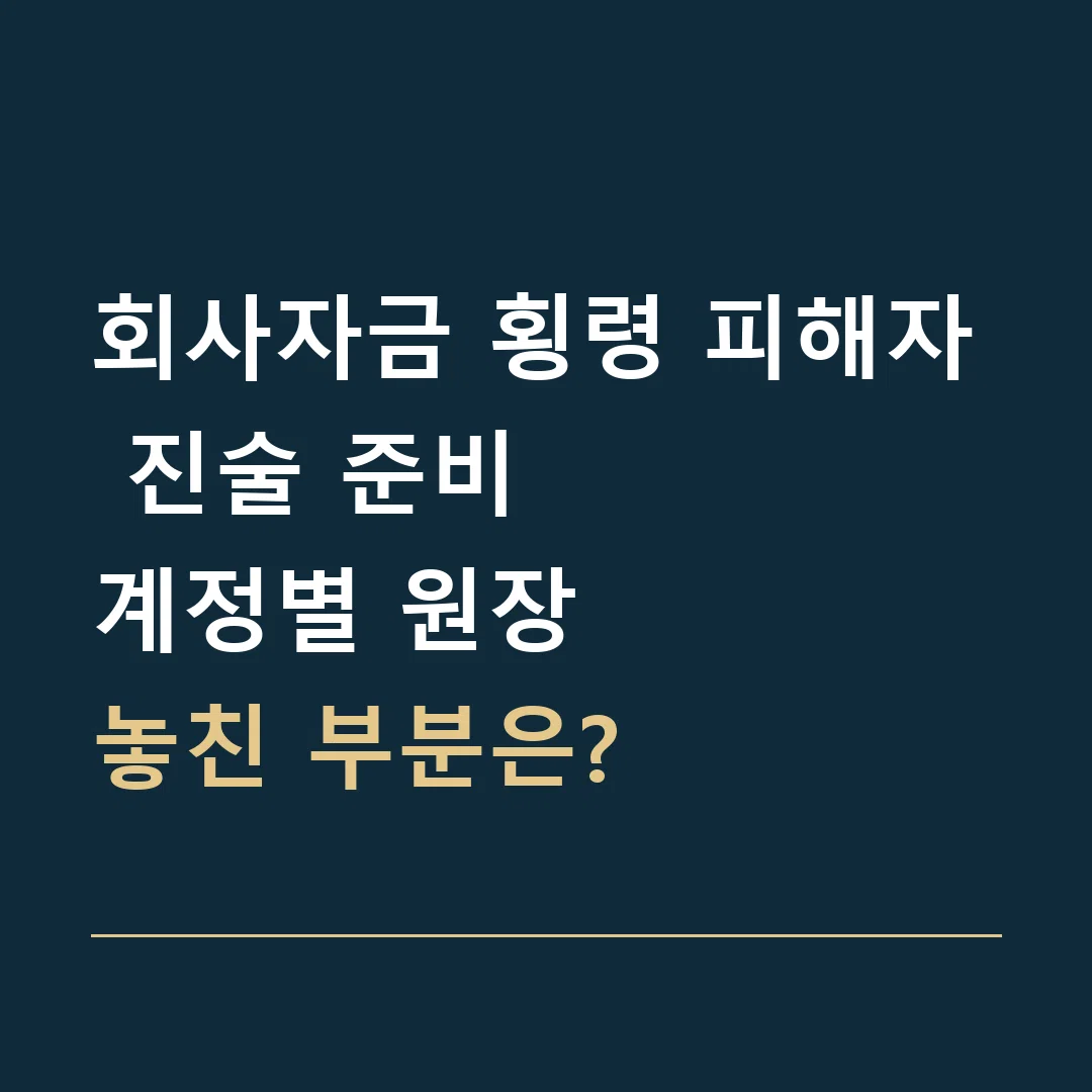 회사자금 횡령 피해자 진술 준비 · 계정별 원장
놓친 부분은?