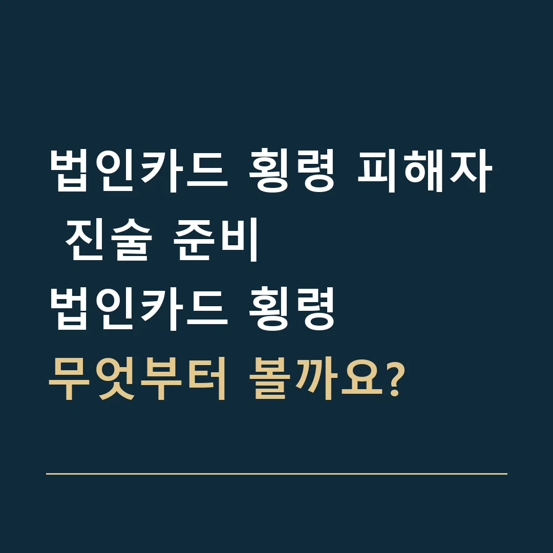 법인카드 횡령 피해자 진술 준비 · 법인카드 횡령
무엇부터 볼까요?