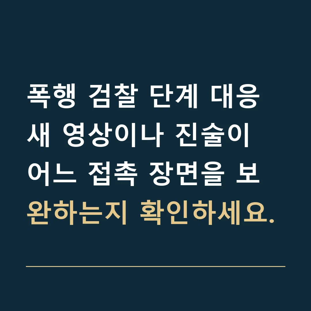 폭행 검찰 단계 대응 · 새 영상이나 진술이 어느 접촉 장면을 보완하는지 확인하세요.