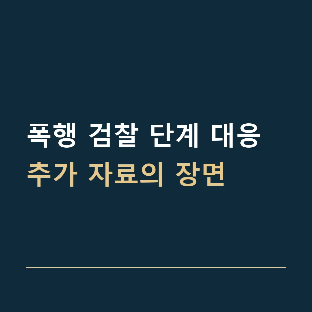 폭행 검찰 단계 대응 · 추가 자료의 장면