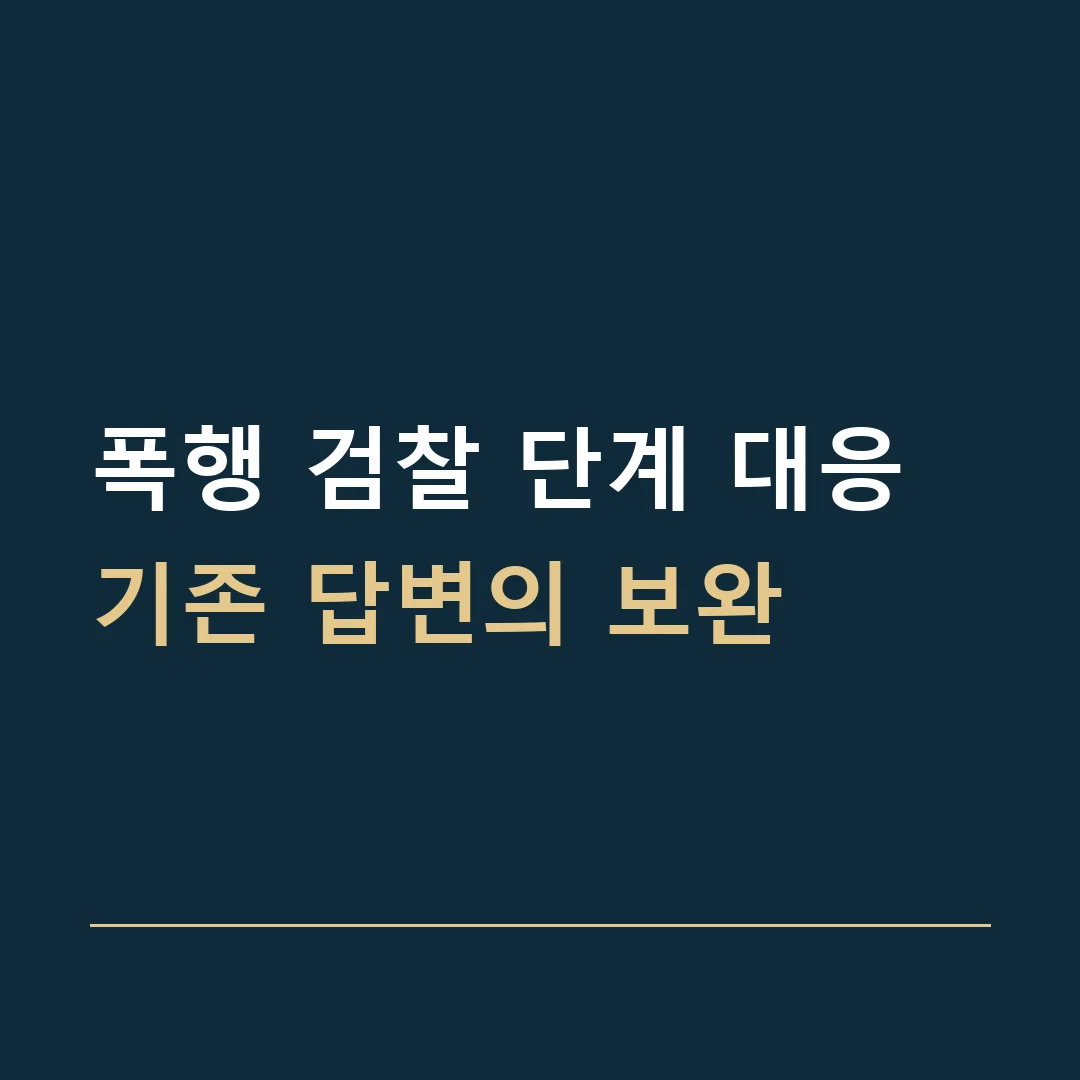 폭행 검찰 단계 대응 · 기존 답변의 보완