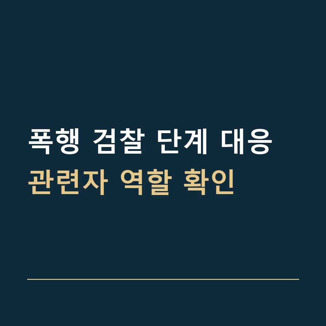 폭행 검찰 단계 대응 · 관련자 역할 확인