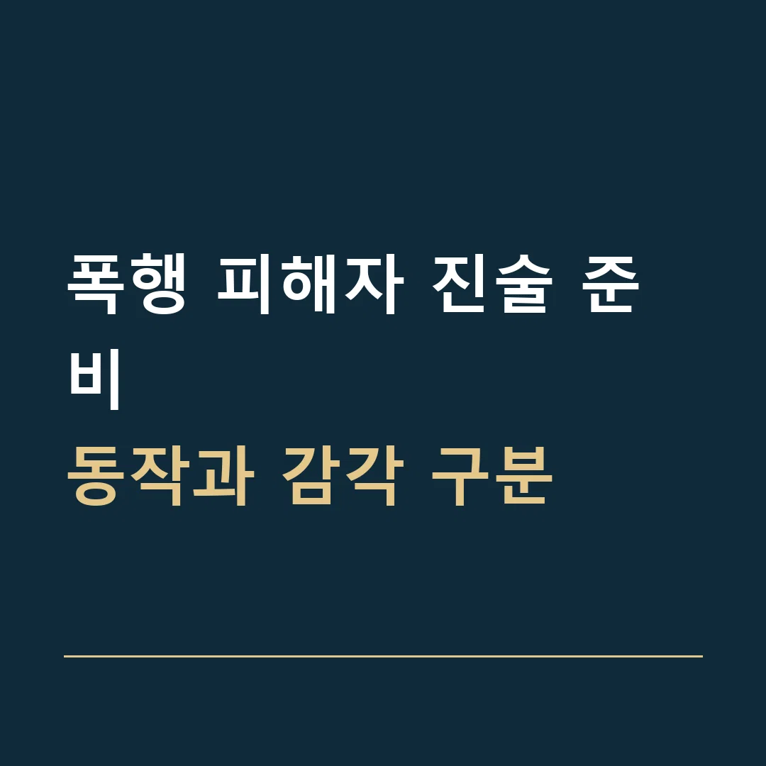 폭행 피해자 진술 준비 · 동작과 감각 구분