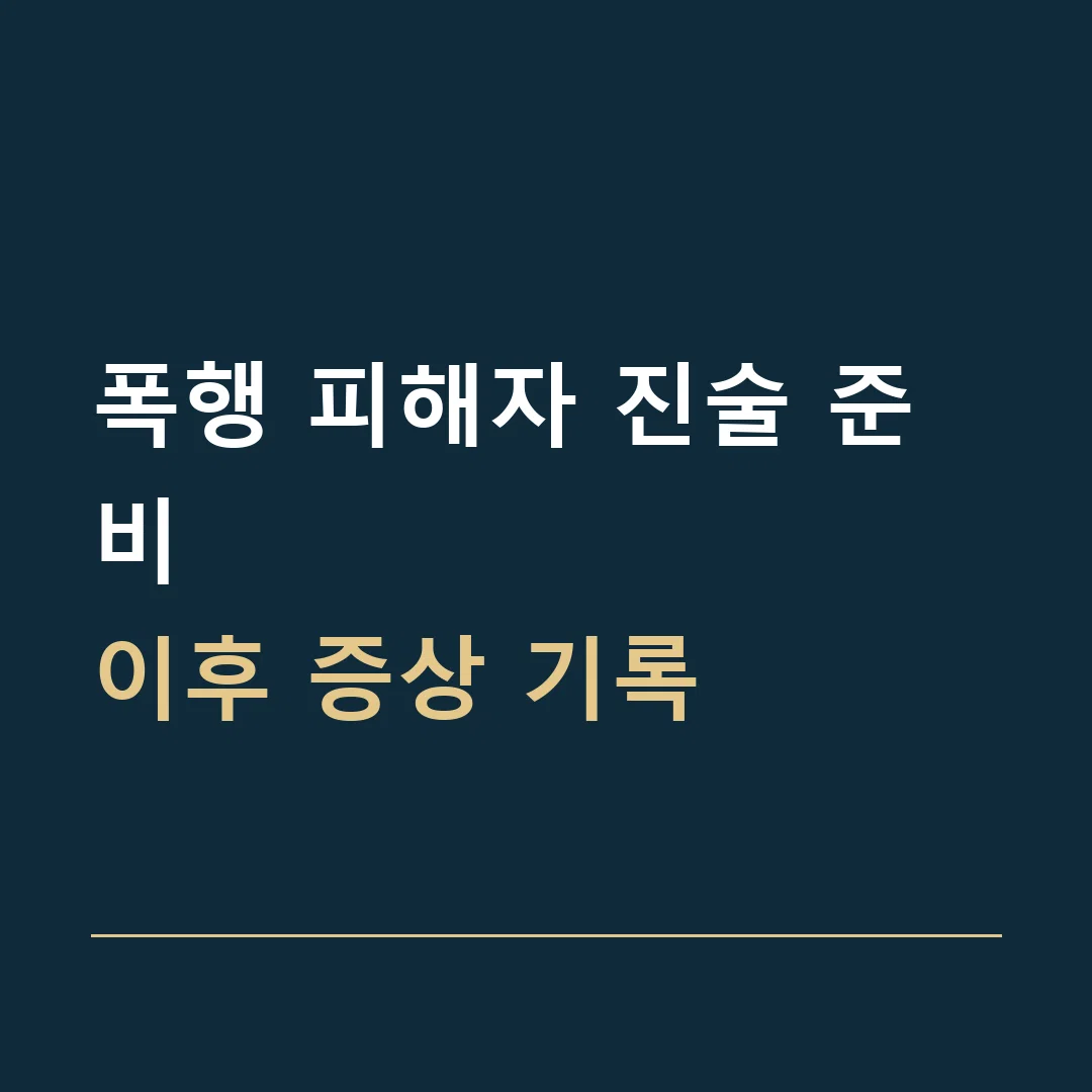 폭행 피해자 진술 준비 · 이후 증상 기록