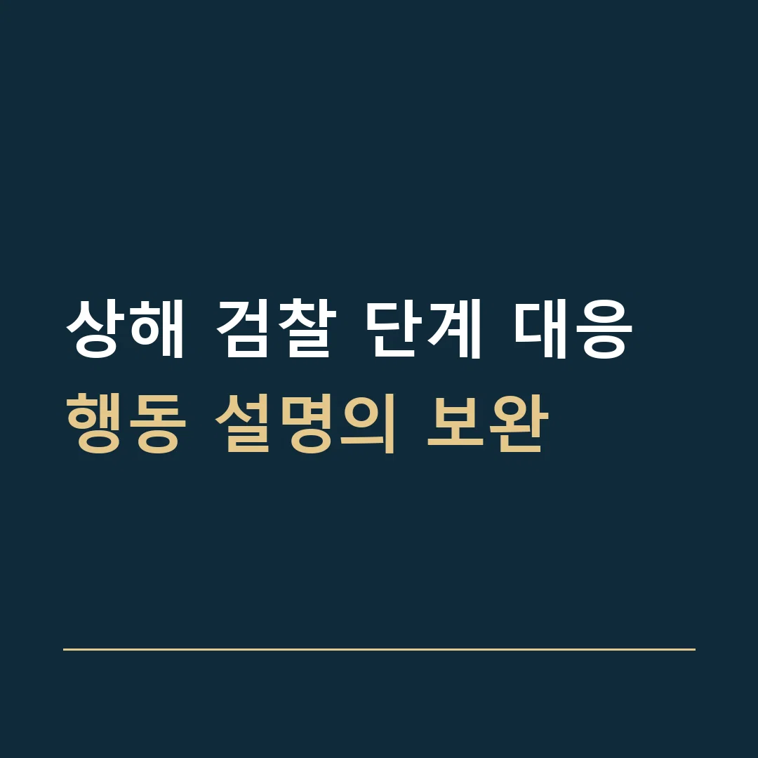 상해 검찰 단계 대응 · 행동 설명의 보완