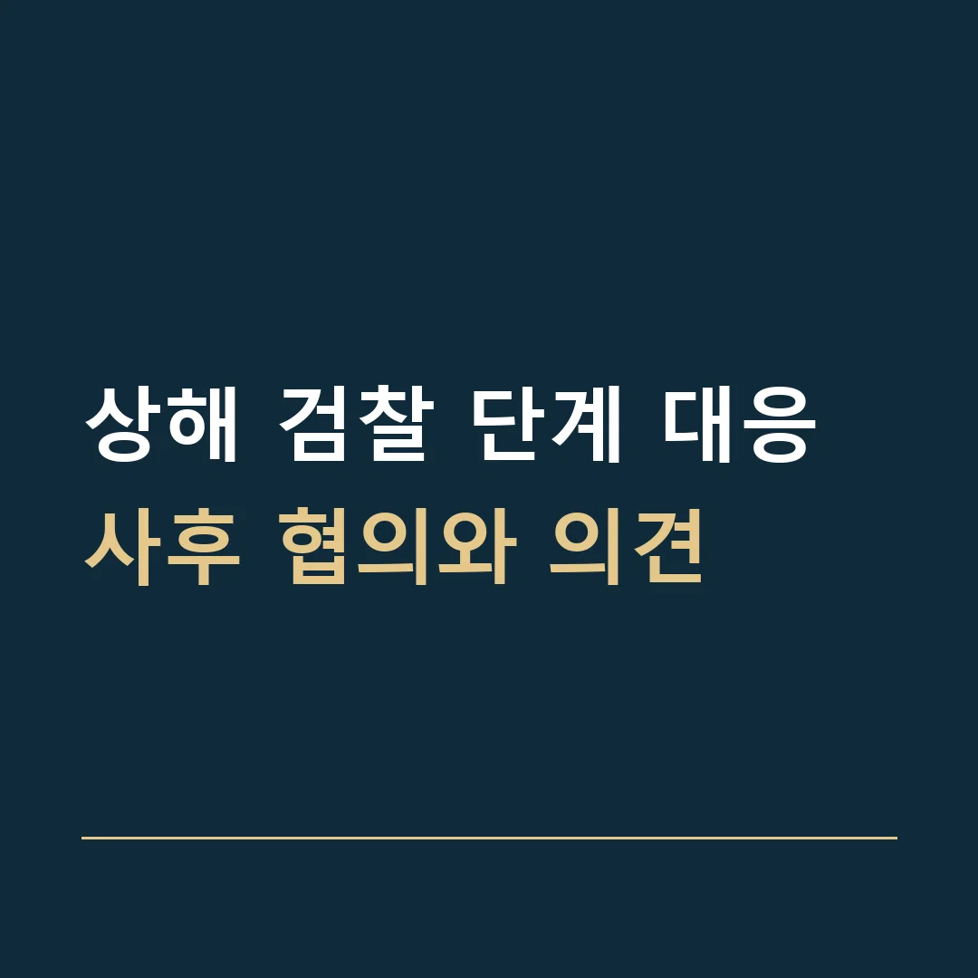 상해 검찰 단계 대응 · 사후 협의와 의견