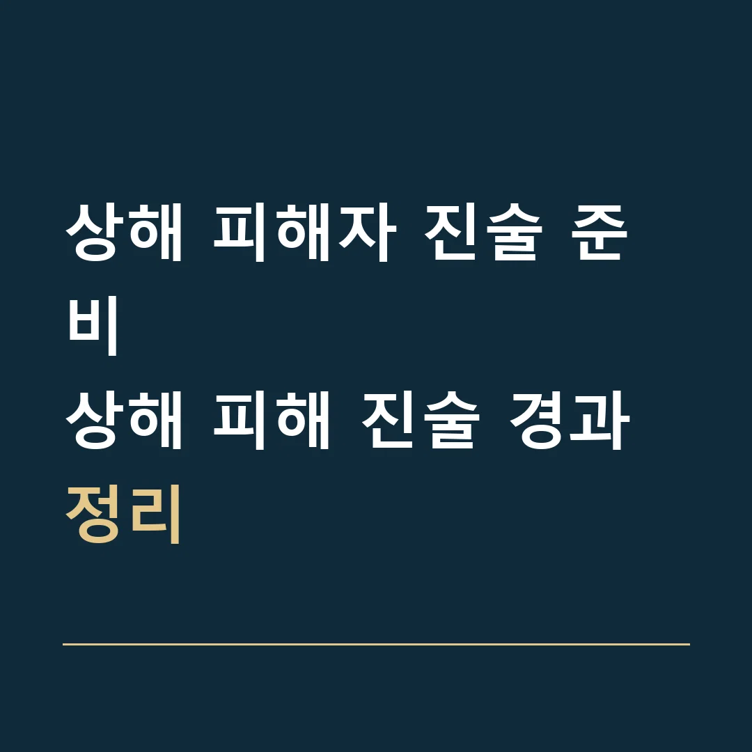 상해 피해자 진술 준비 · 상해 피해 진술 경과 정리