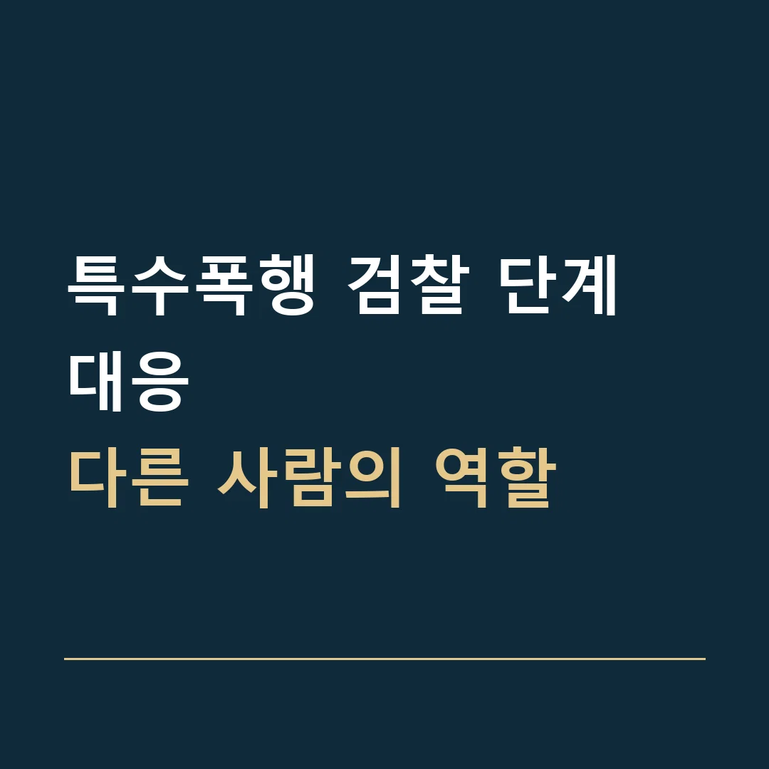 특수폭행 검찰 단계 대응 · 다른 사람의 역할