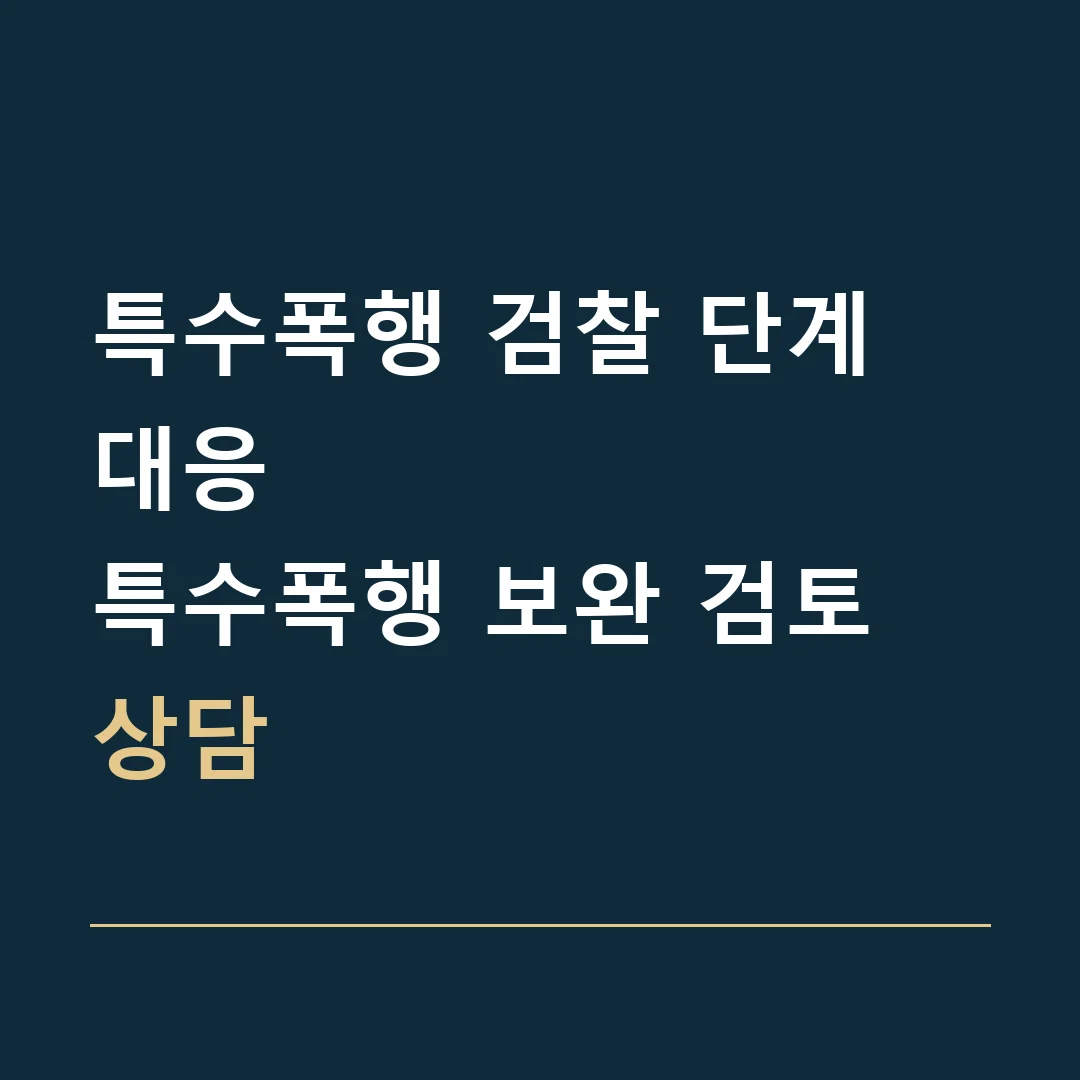 특수폭행 검찰 단계 대응 · 특수폭행 보완 검토 상담