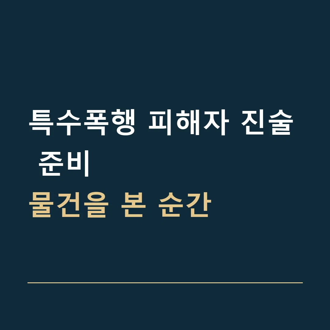 특수폭행 피해자 진술 준비 · 물건을 본 순간