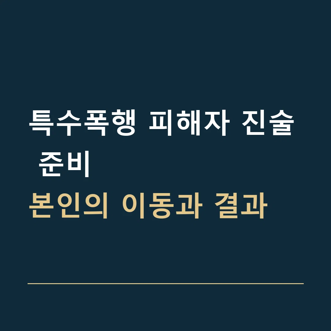 특수폭행 피해자 진술 준비 · 본인의 이동과 결과