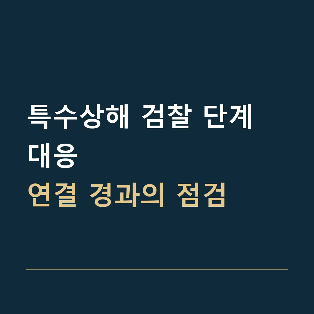 특수상해 검찰 단계 대응 · 연결 경과의 점검