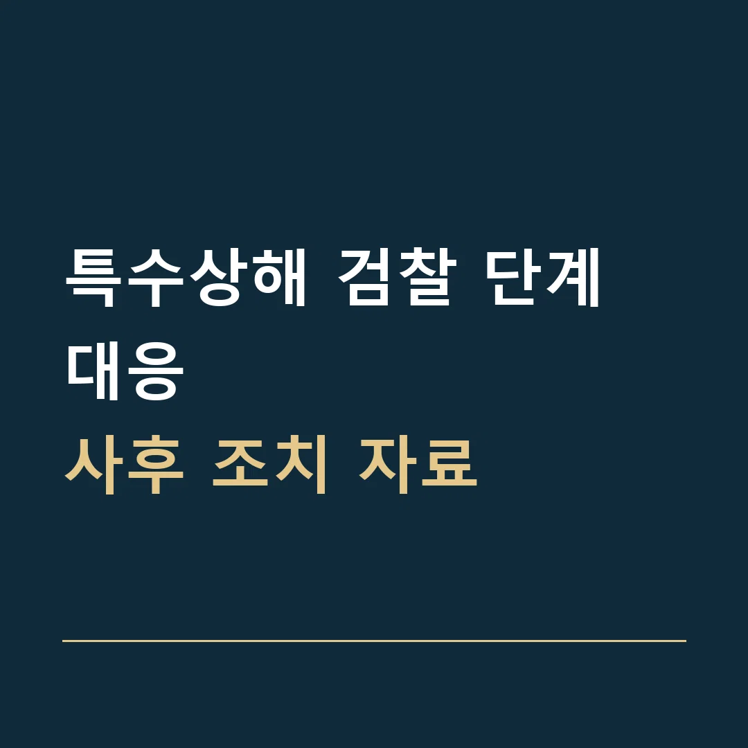 특수상해 검찰 단계 대응 · 사후 조치 자료