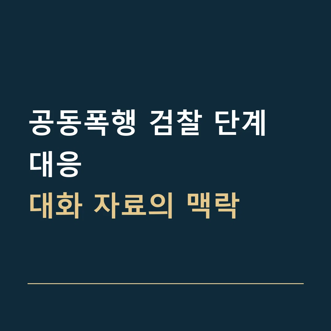 공동폭행 검찰 단계 대응 · 대화 자료의 맥락