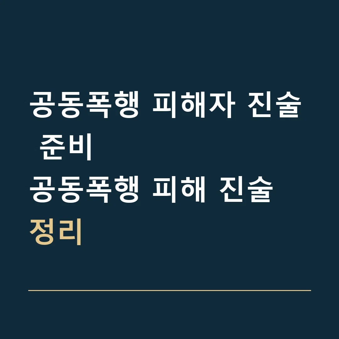 공동폭행 피해자 진술 준비 · 공동폭행 피해 진술 정리