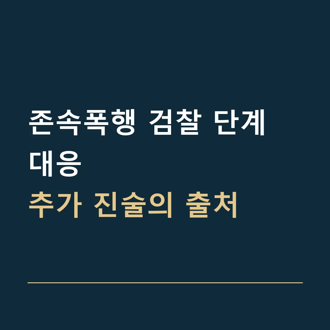 존속폭행 검찰 단계 대응 · 추가 진술의 출처