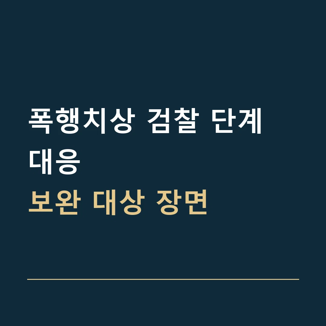 폭행치상 검찰 단계 대응 · 보완 대상 장면