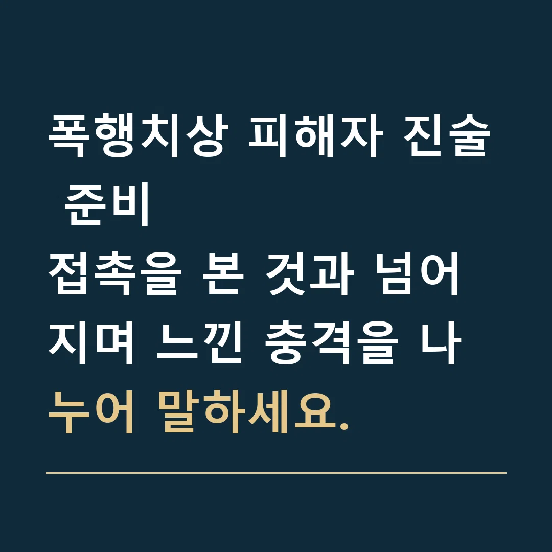 폭행치상 피해자 진술 준비 · 접촉을 본 것과 넘어지며 느낀 충격을 나누어 말하세요.