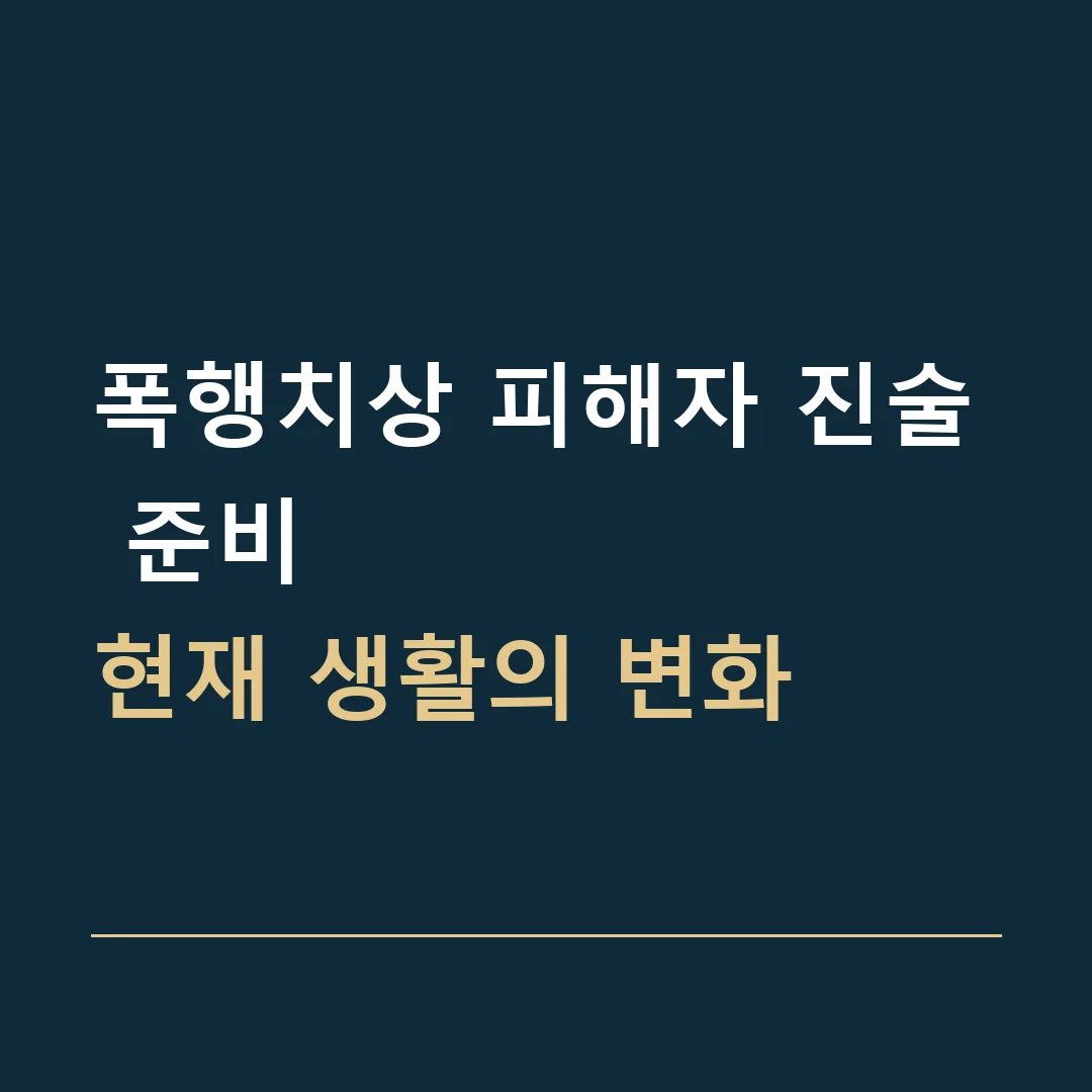 폭행치상 피해자 진술 준비 · 현재 생활의 변화
