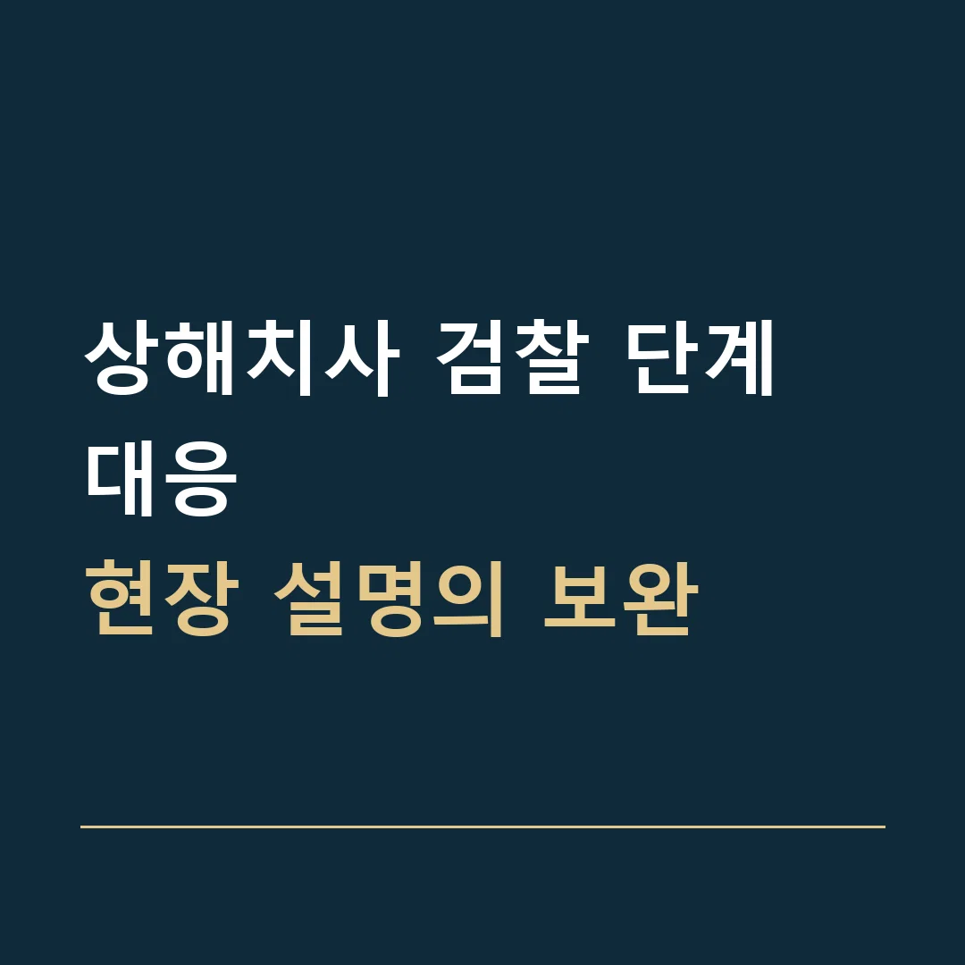 상해치사 검찰 단계 대응 · 현장 설명의 보완
