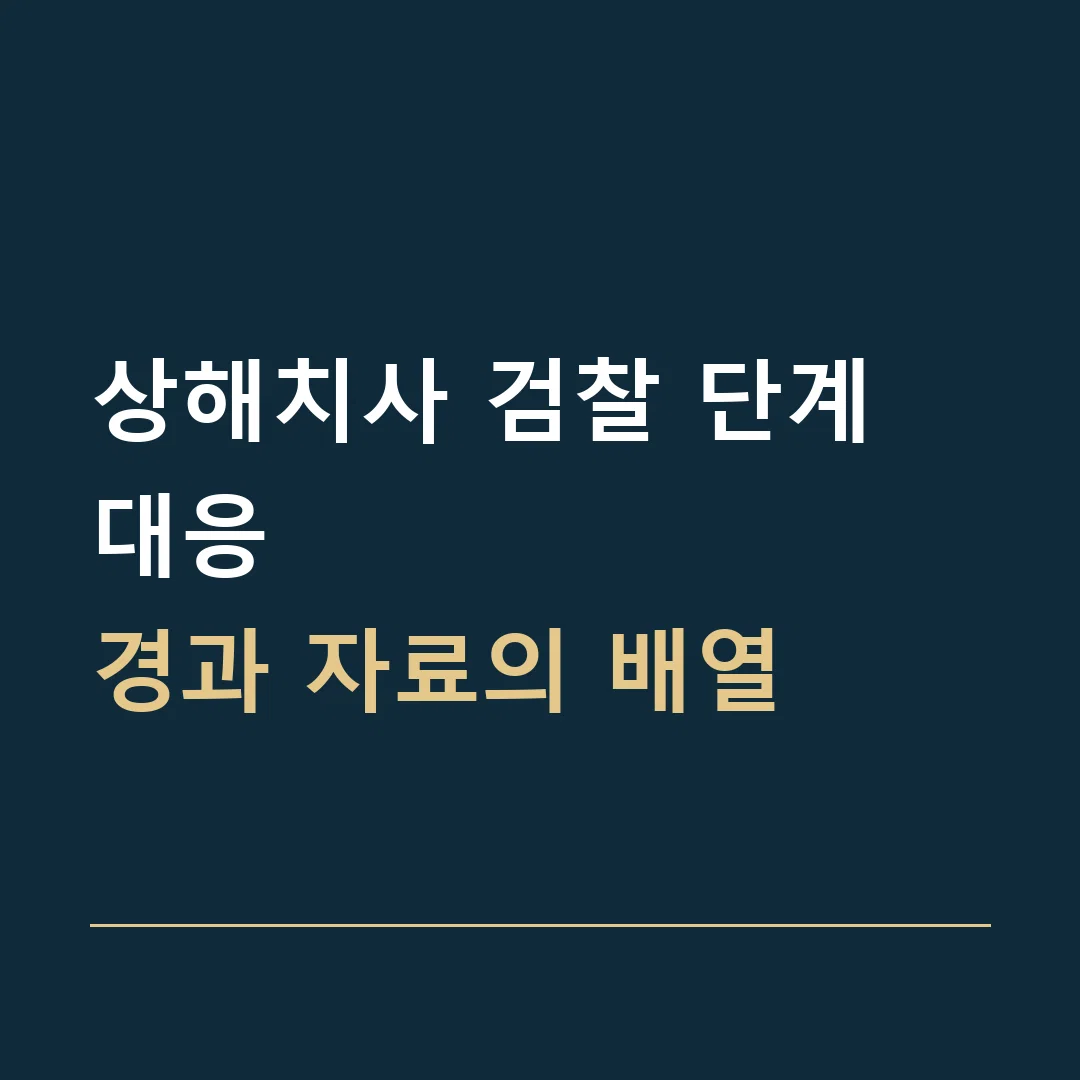 상해치사 검찰 단계 대응 · 경과 자료의 배열