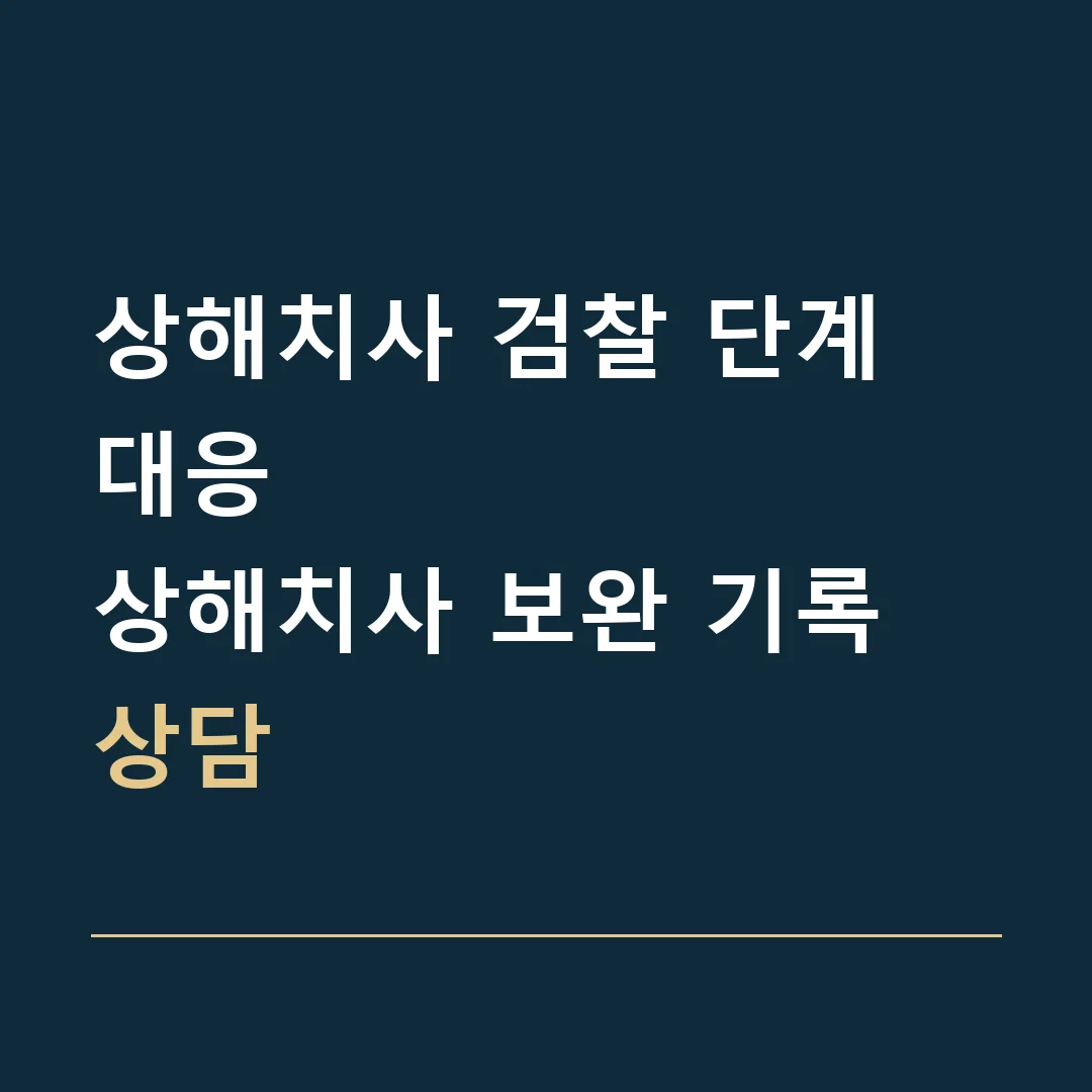 상해치사 검찰 단계 대응 · 상해치사 보완 기록 상담