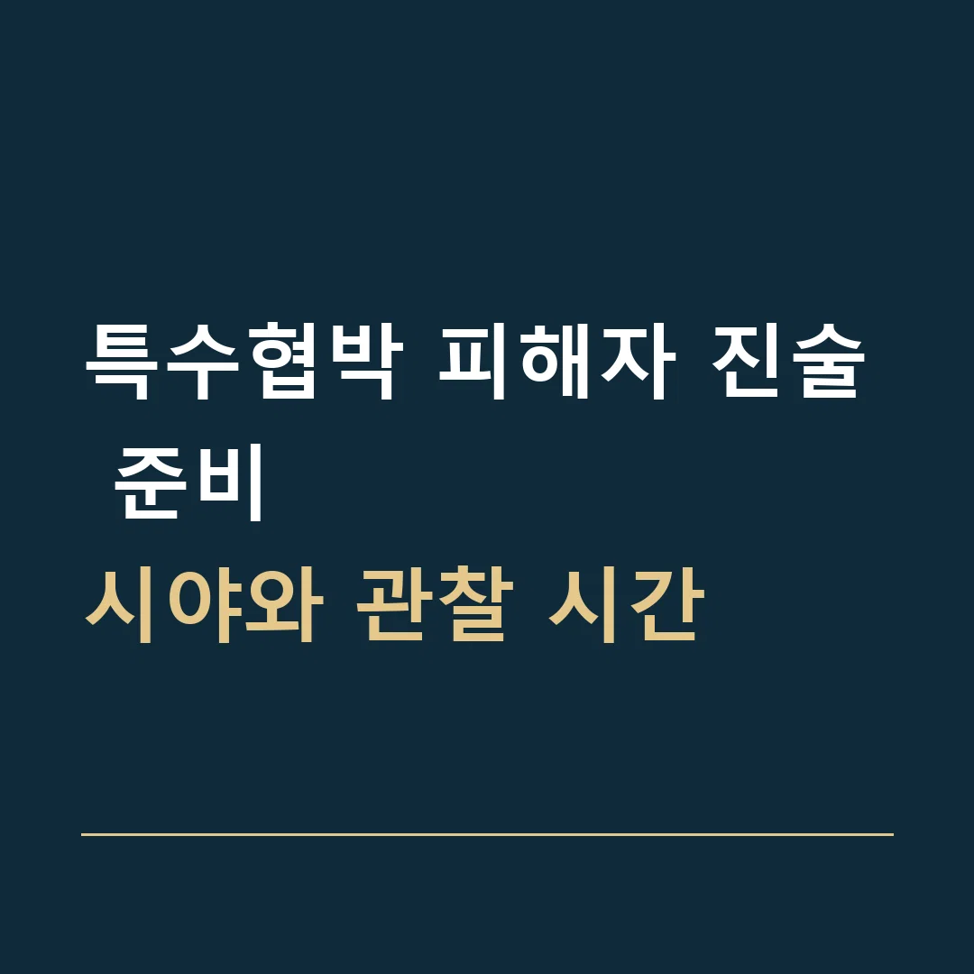 특수협박 피해자 진술 준비 · 시야와 관찰 시간