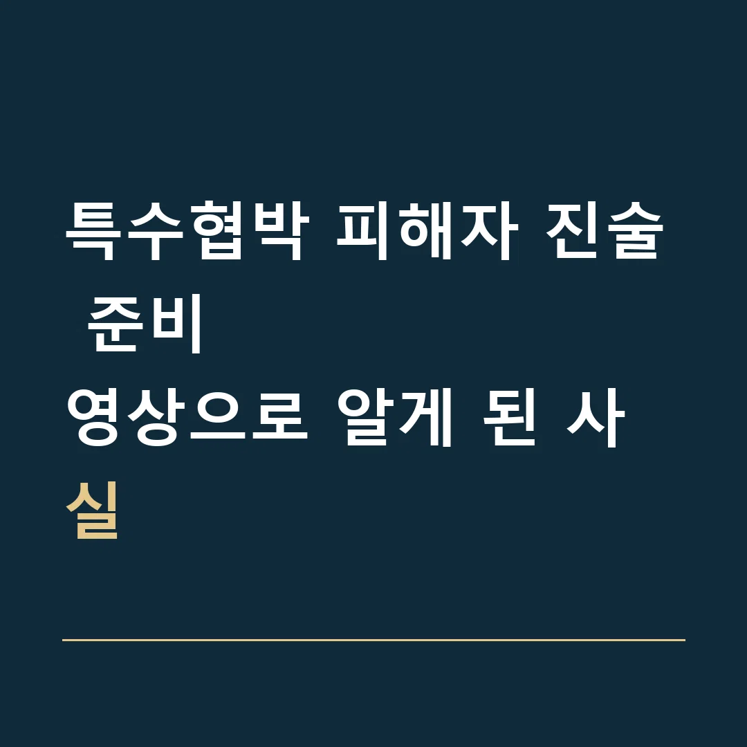 특수협박 피해자 진술 준비 · 영상으로 알게 된 사실