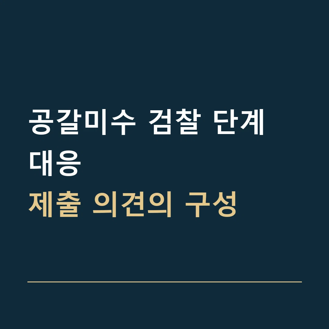 공갈미수 검찰 단계 대응 · 제출 의견의 구성