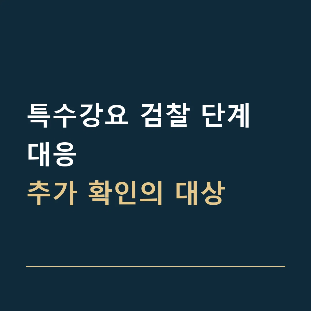 특수강요 검찰 단계 대응 · 추가 확인의 대상
