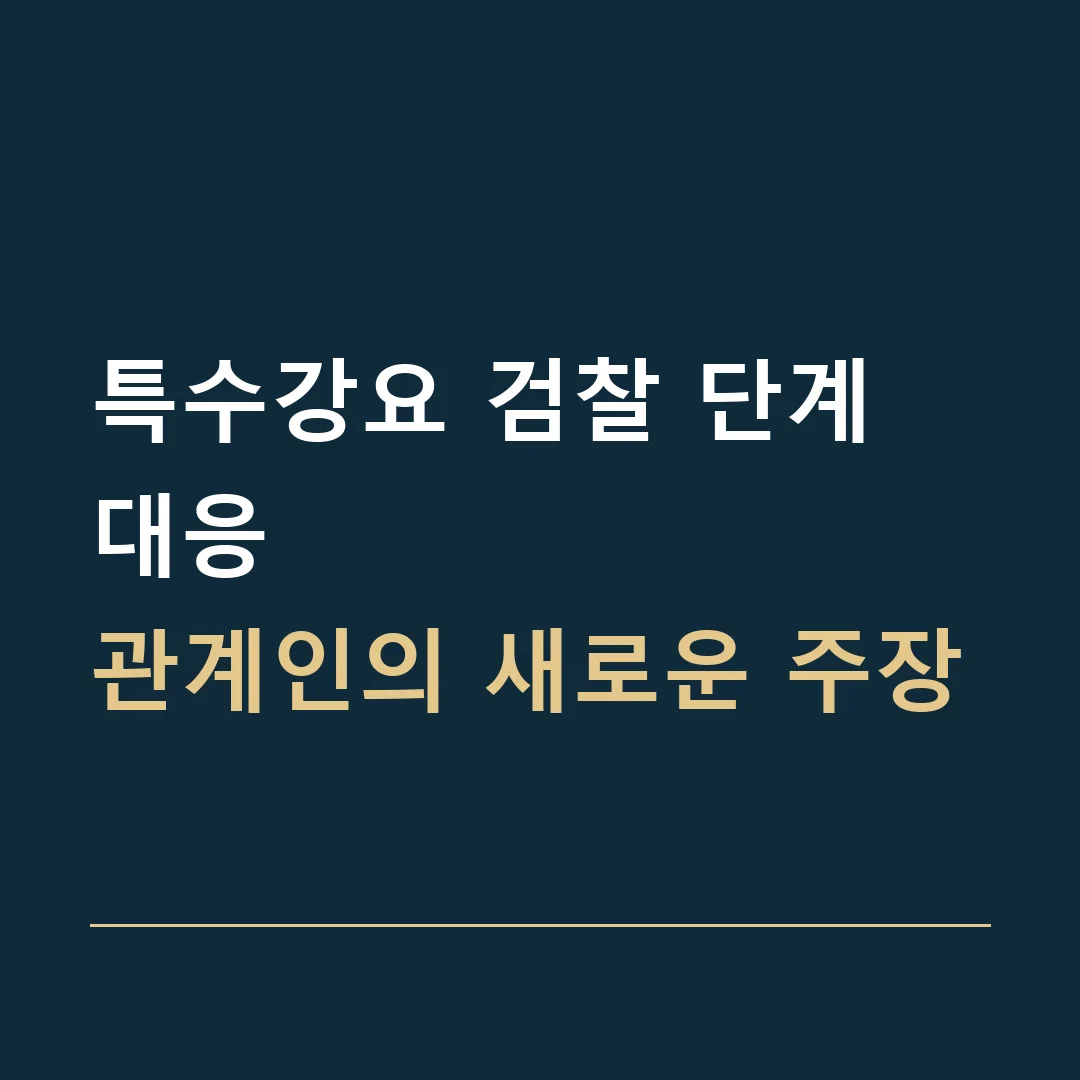 특수강요 검찰 단계 대응 · 관계인의 새로운 주장