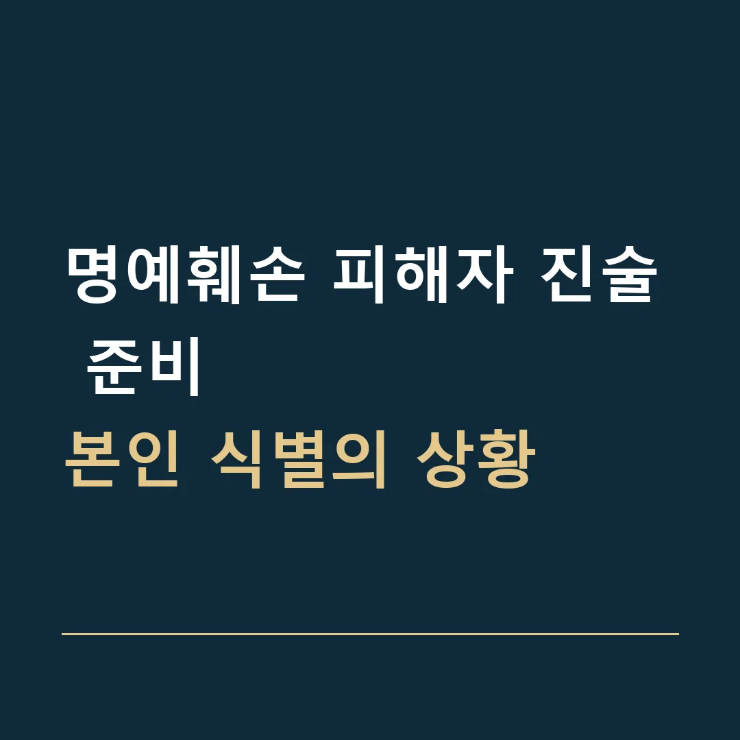명예훼손 피해자 진술 준비 · 본인 식별의 상황