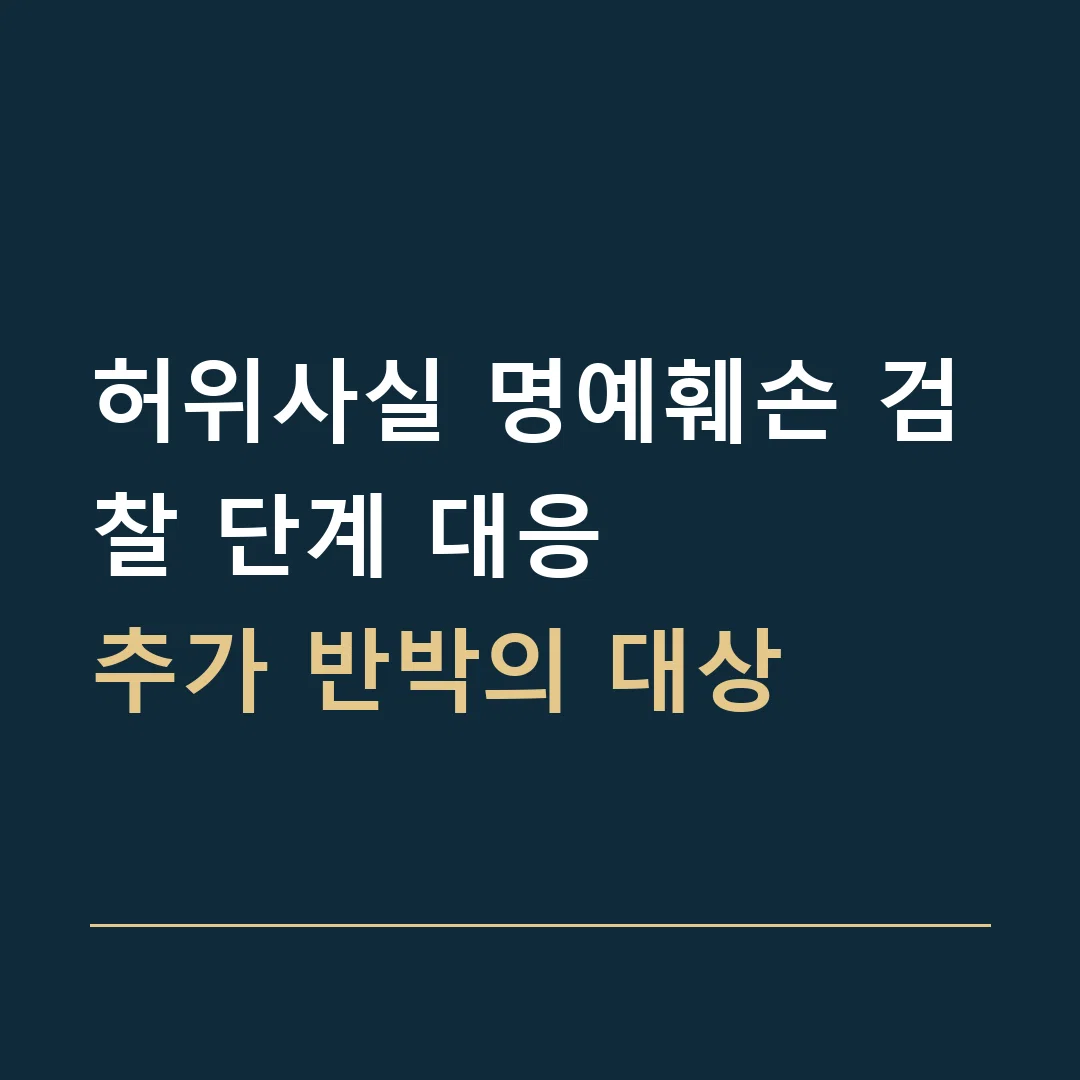 허위사실 명예훼손 검찰 단계 대응 · 추가 반박의 대상