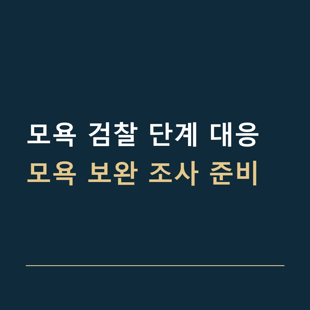 모욕 검찰 단계 대응 · 모욕 보완 조사 준비