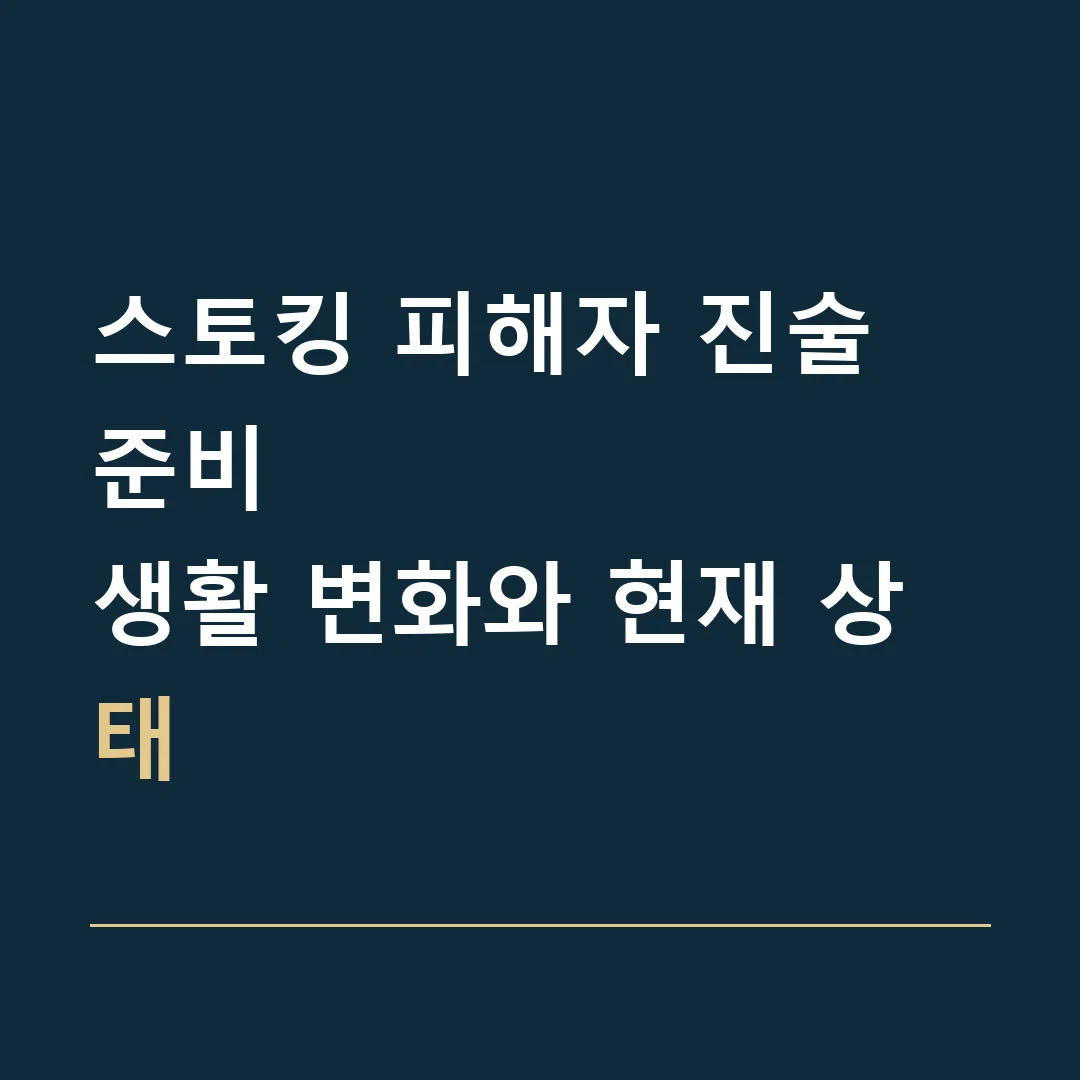 스토킹 피해자 진술 준비 · 생활 변화와 현재 상태