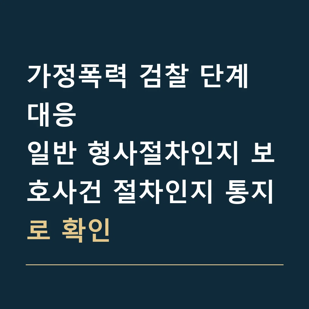 가정폭력 검찰 단계 대응 · 일반 형사절차인지 보호사건 절차인지 통지로 확인