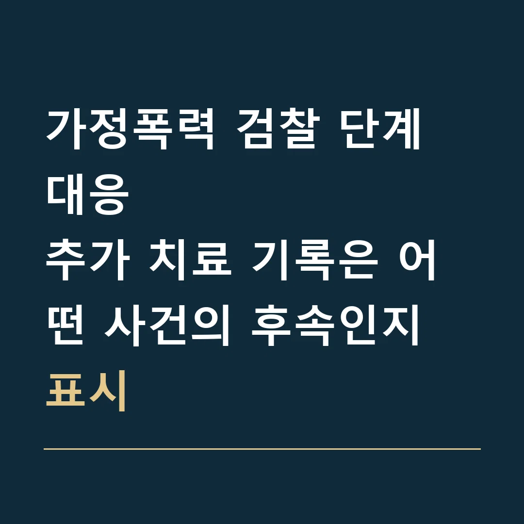 가정폭력 검찰 단계 대응 · 추가 치료 기록은 어떤 사건의 후속인지 표시