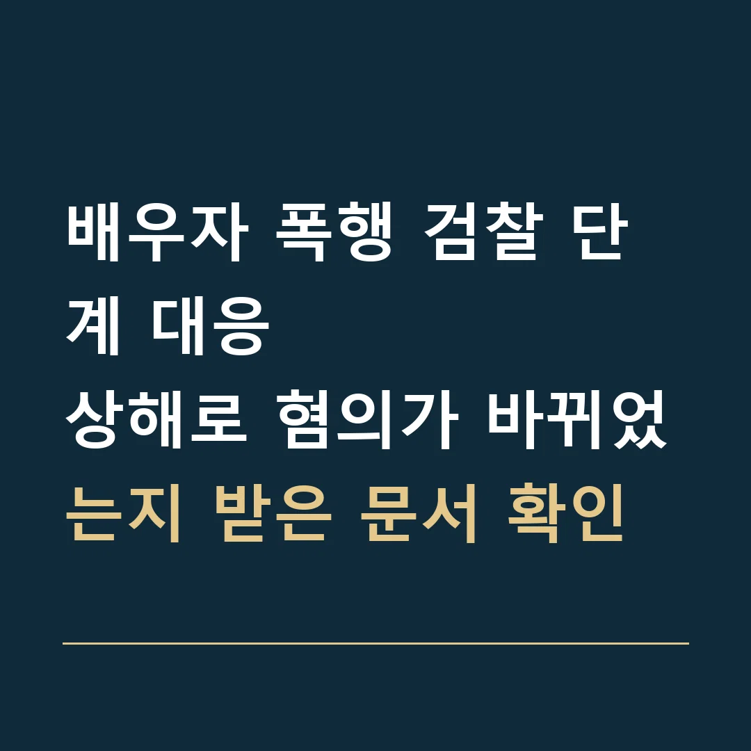 배우자 폭행 검찰 단계 대응 · 상해로 혐의가 바뀌었는지 받은 문서 확인