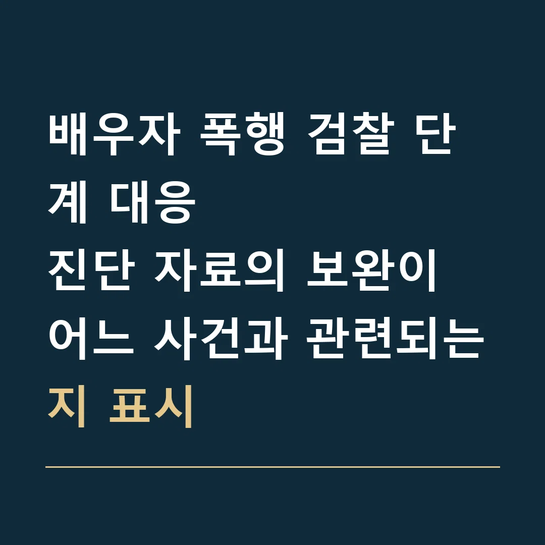 배우자 폭행 검찰 단계 대응 · 진단 자료의 보완이 어느 사건과 관련되는지 표시
