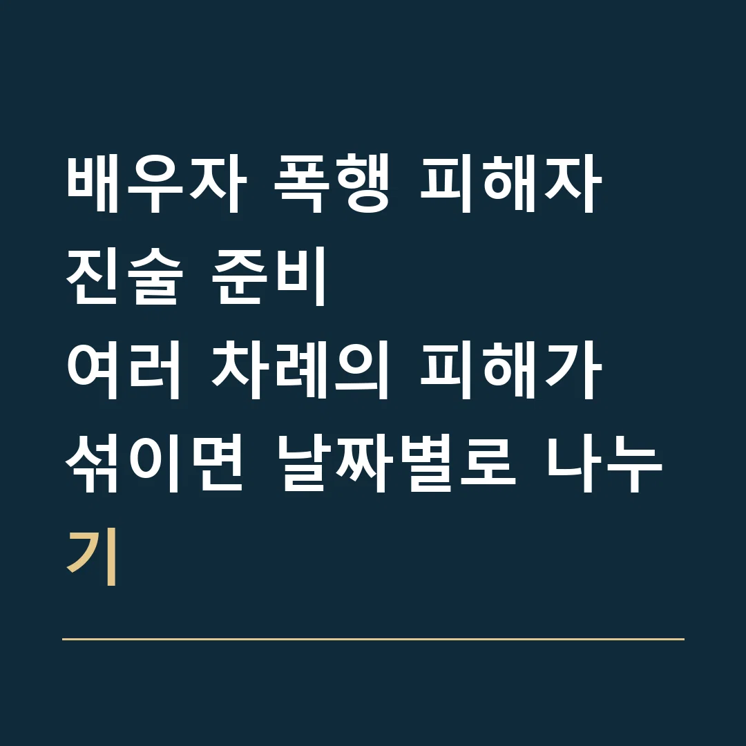 배우자 폭행 피해자 진술 준비 · 여러 차례의 피해가 섞이면 날짜별로 나누기