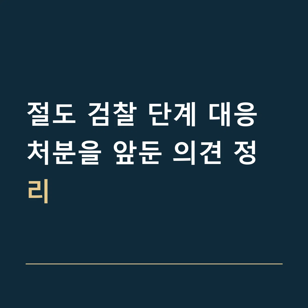 절도 검찰 단계 대응 · 처분을 앞둔 의견 정리
