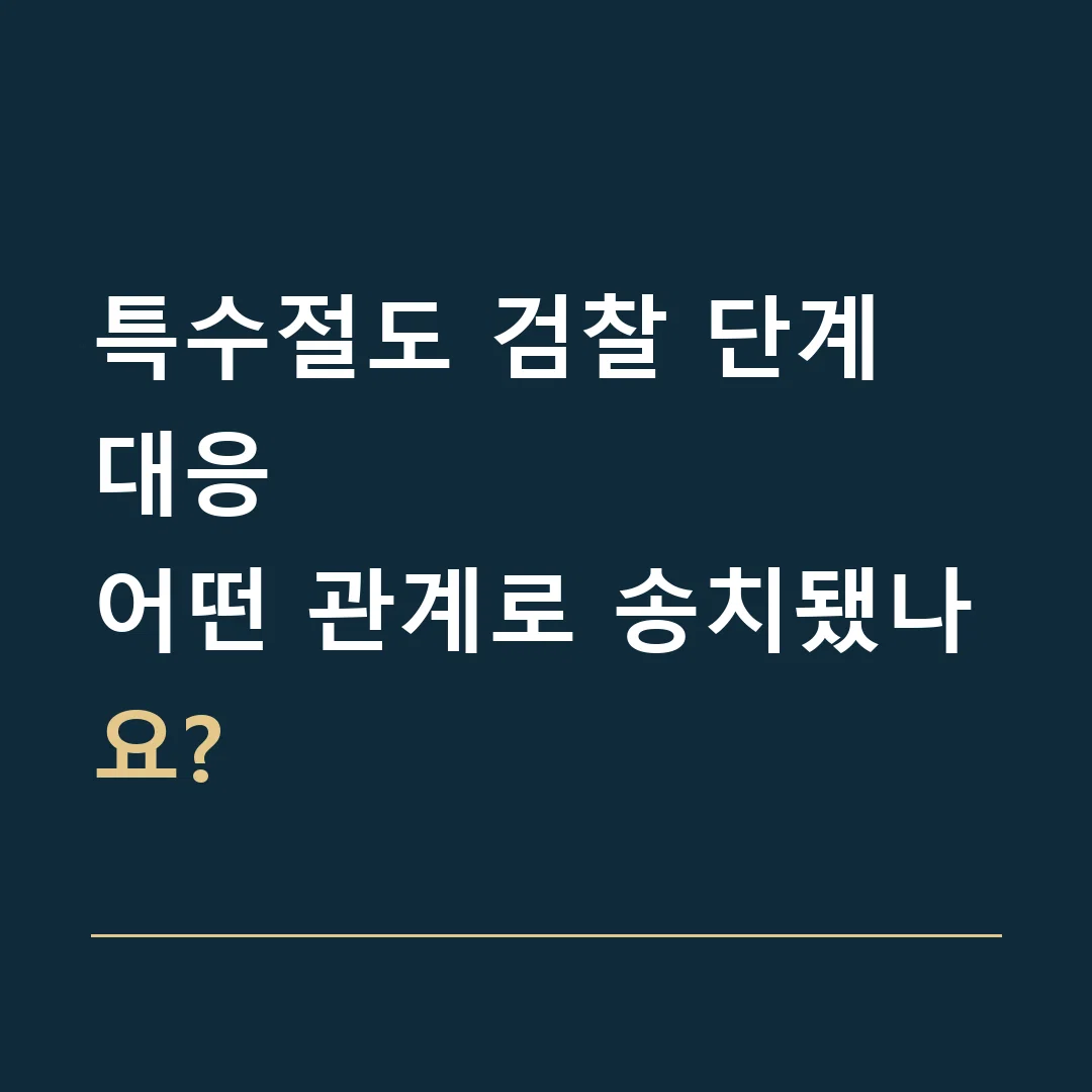특수절도 검찰 단계 대응 · 어떤 관계로 송치됐나요?