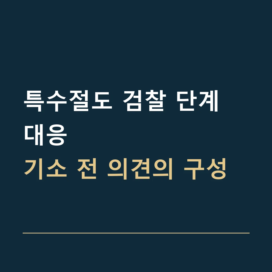 특수절도 검찰 단계 대응 · 기소 전 의견의 구성