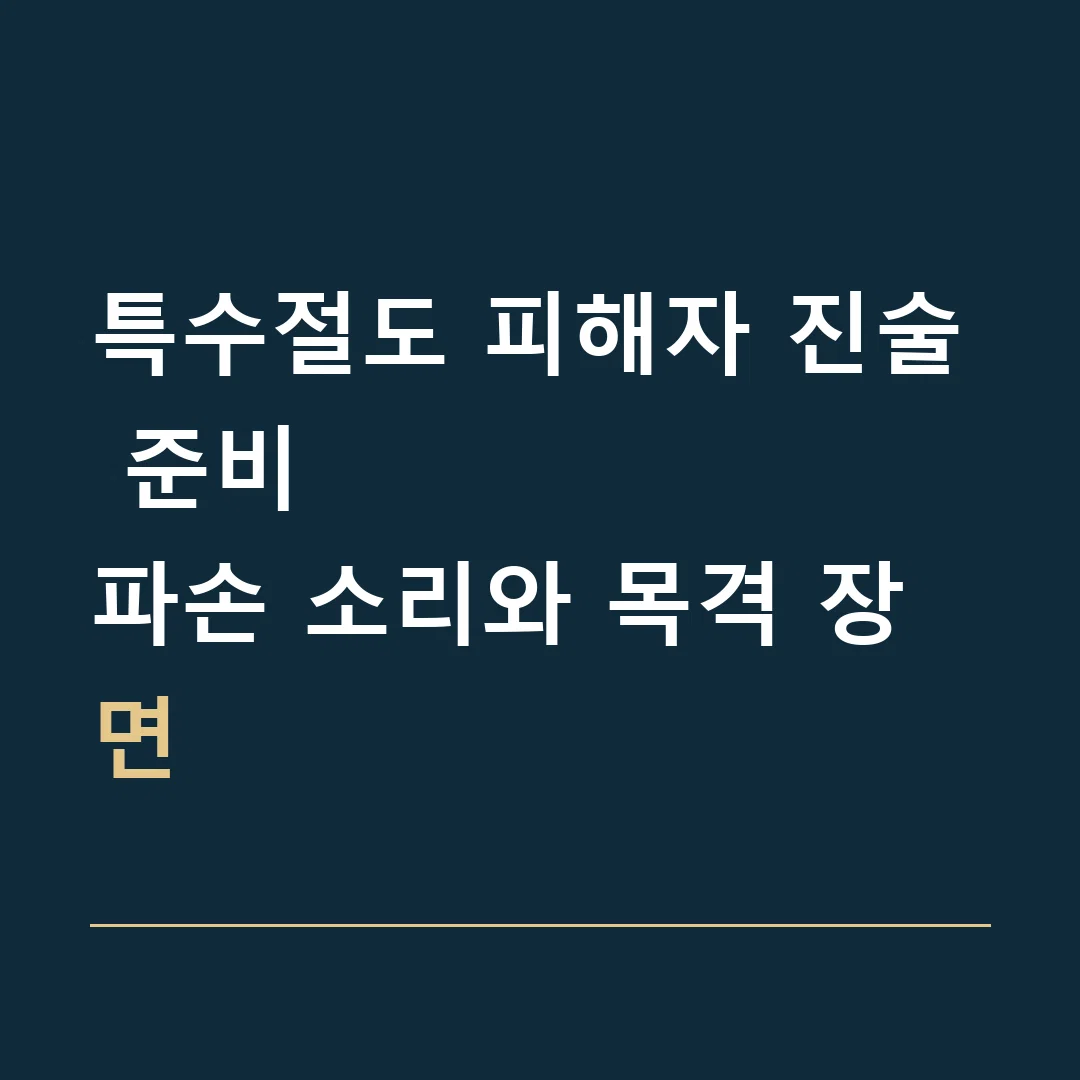 특수절도 피해자 진술 준비 · 파손 소리와 목격 장면